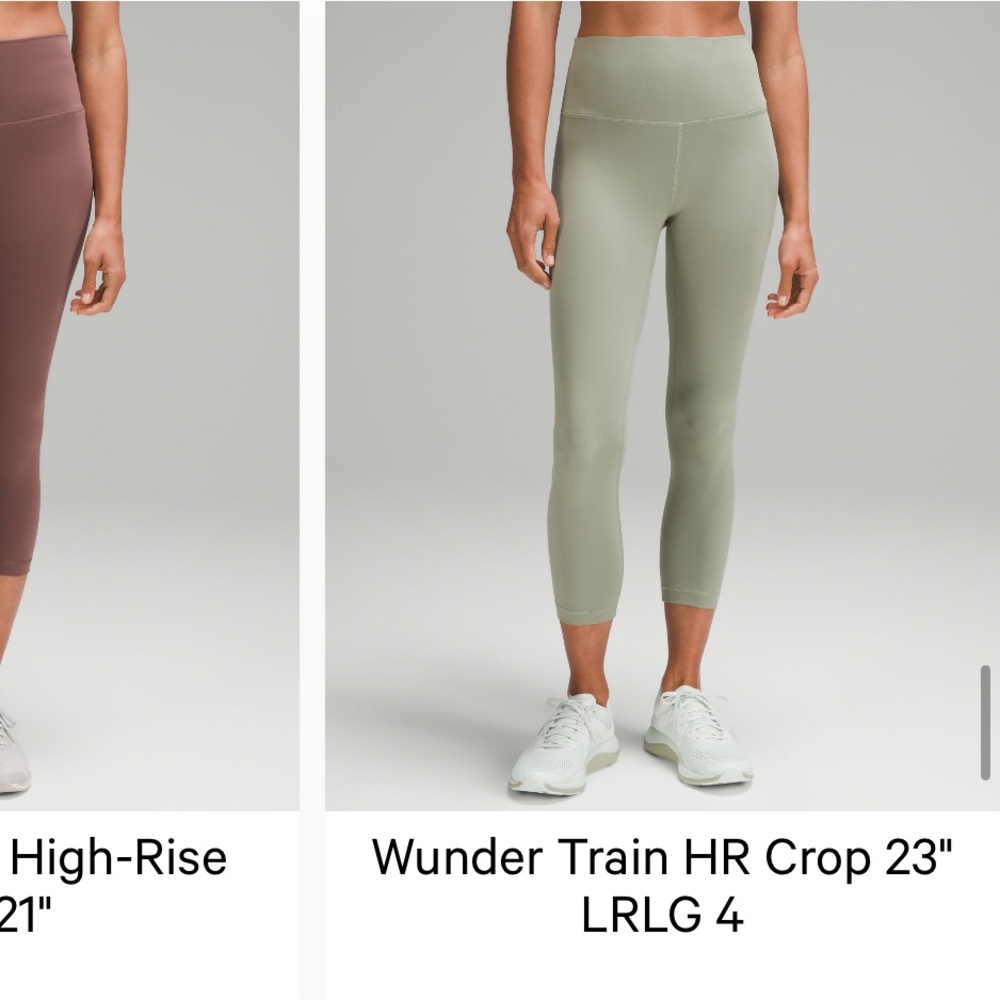 NWOT lululemon Laurel Green Wunder Train HR Crop Leggings